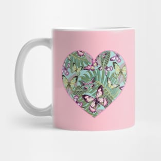 Mint Rose Butterfly Jungle Mug
